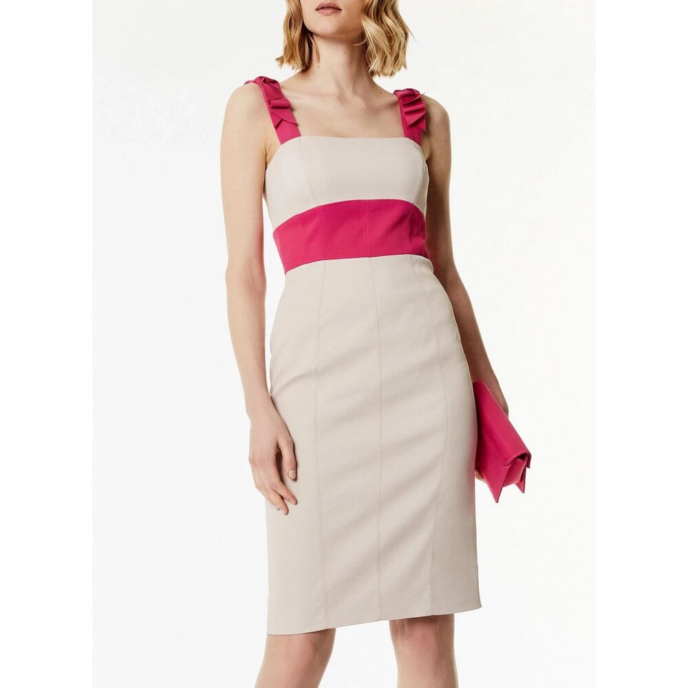Karen Millen satin strap pencil sheath dress Womens US 10